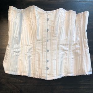 Steel Boned White Overbust Corset